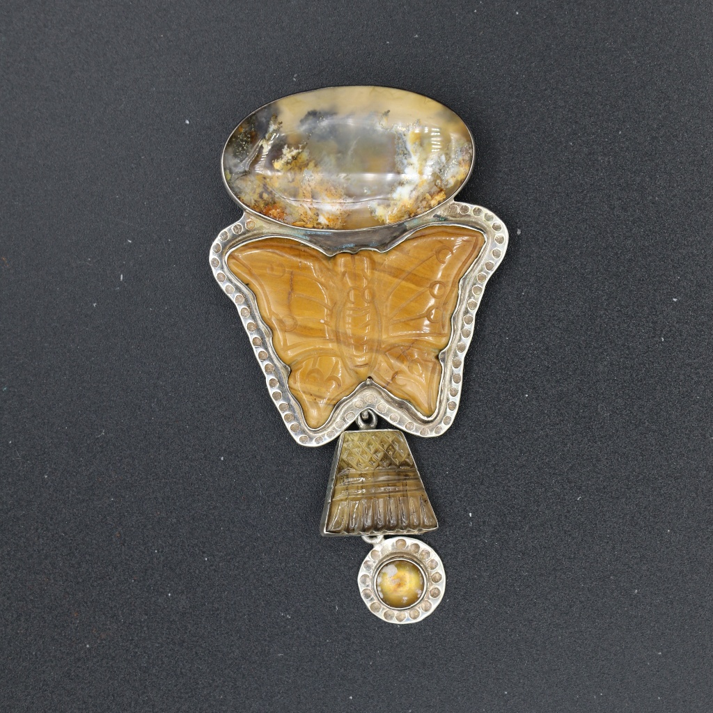 Vintage Amy Kahn Russell PinPendant Akr Silver 400$